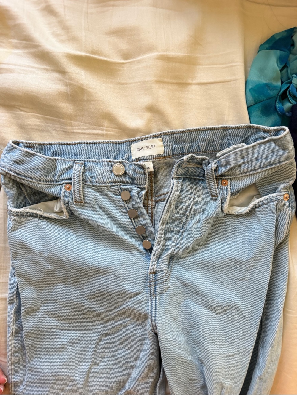 OAK + FORT Women’s Light Blue Button-Fly Jeans